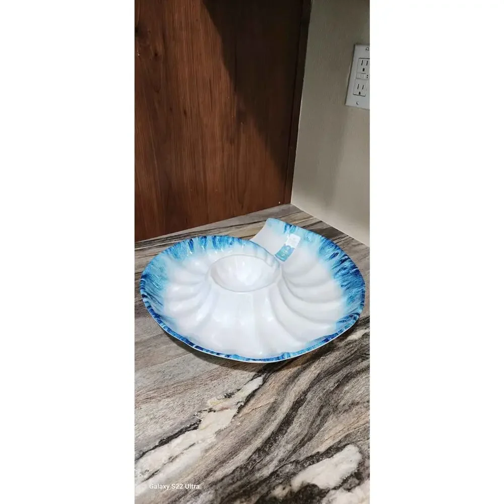 Nautilus Shell Chip And Dip Platter made of 100 percent melamine material